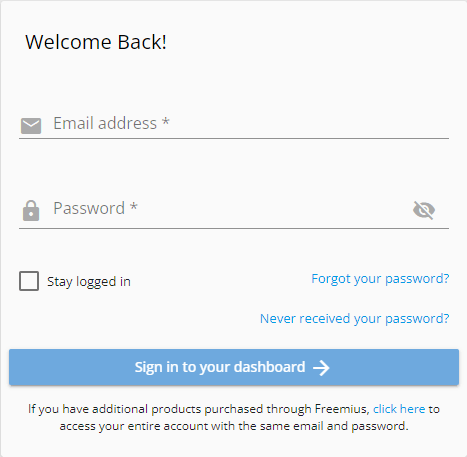 Log in to the My account area