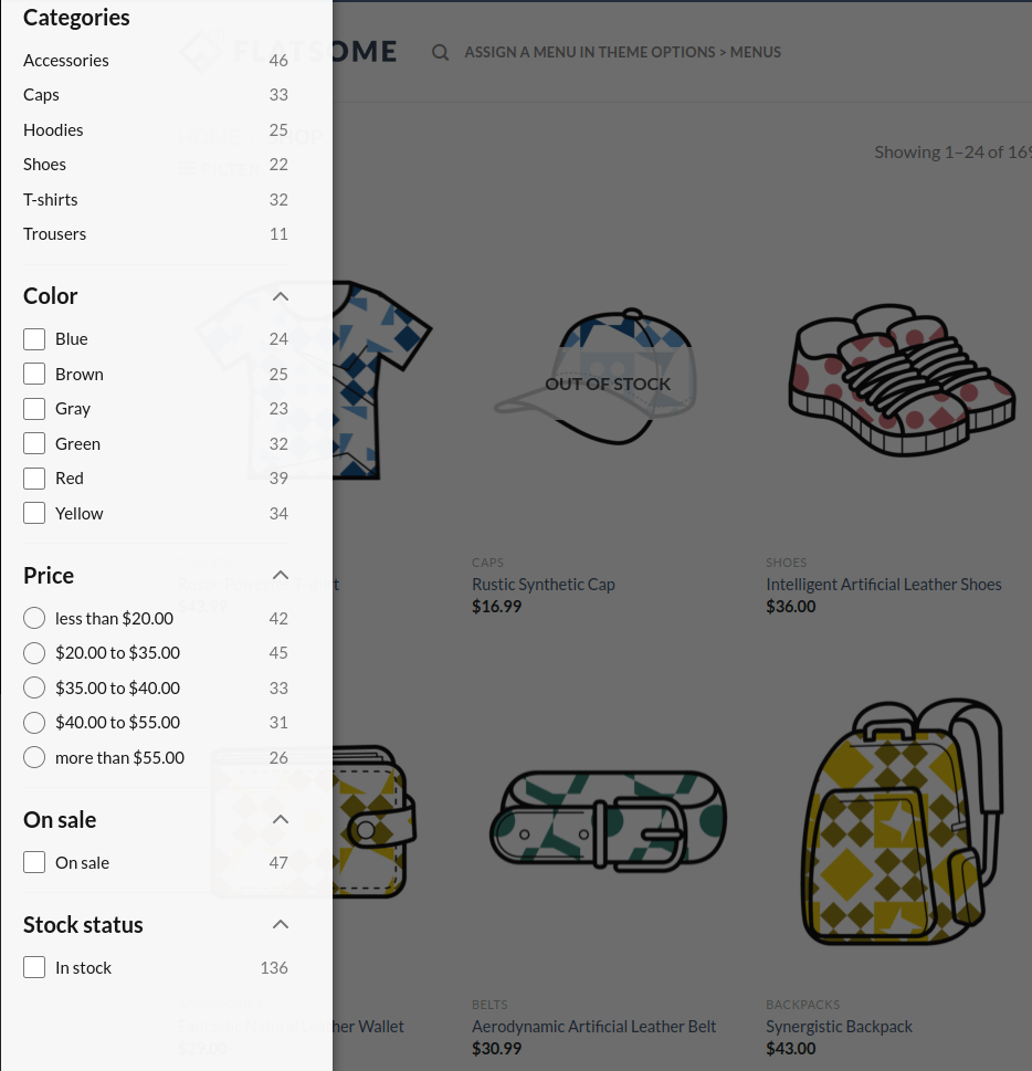 FiboFilters: place filters in Flatsome off-canvas