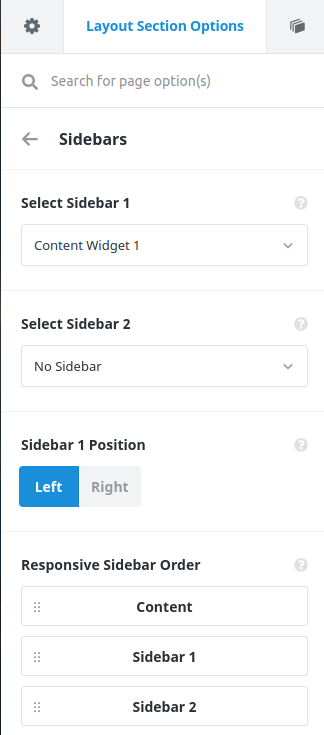 Avada sidebar widget selection