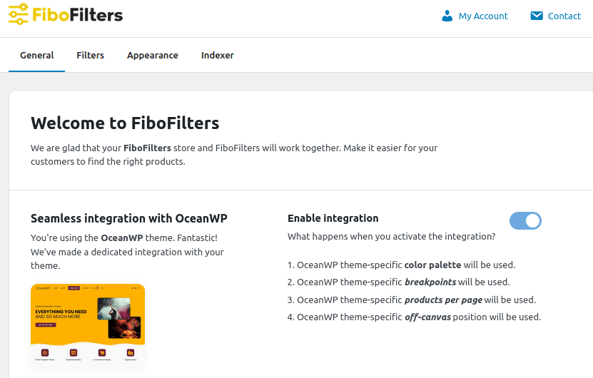 FiboFilters: enable integration with OceanWP