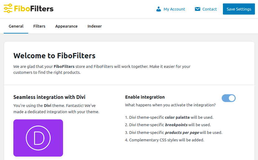 FiboFilters: integration with Divi