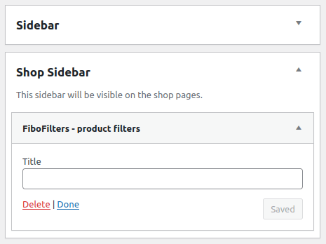 Add FiboFilters widget to the Rey sidebar