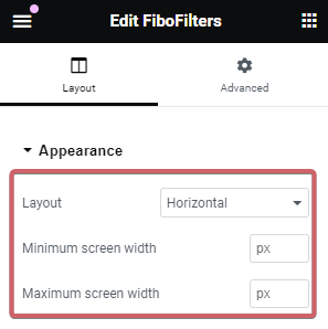 Elementor widget settings