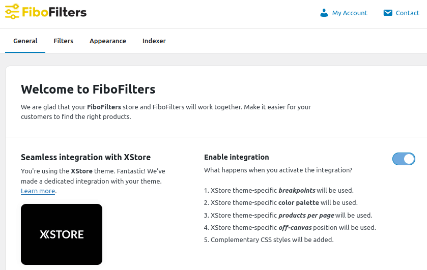 FiboFilters integration with XStore