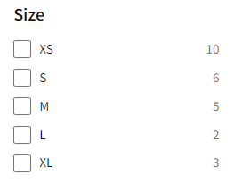 Complete list of filter values