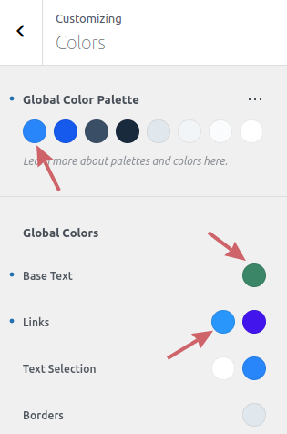 Blocksy color palette