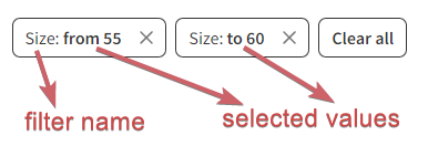 Number range - applied filters