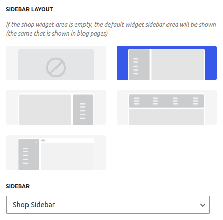 Select sidebar layout in Botiga theme