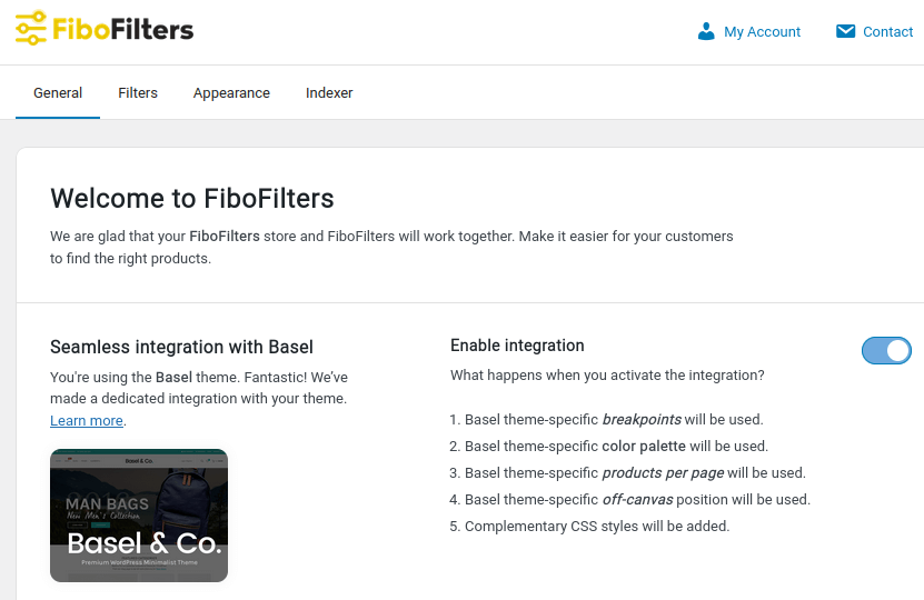 FiboFilters: integration with Basel theme