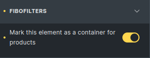 Checkbox Mark this element as a container for products