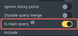 The "Is main query" option