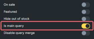 Is main query enabled