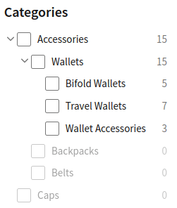 FiboFilters: expanding hierarchical checkboxes