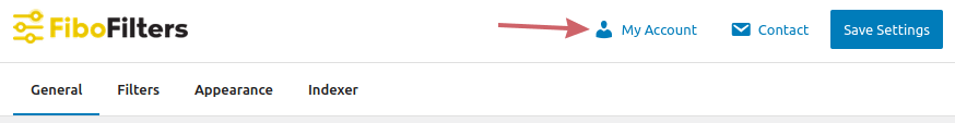 FiboFilters: My Account area