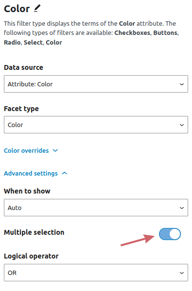 FiboFilters: enable multiple color selection