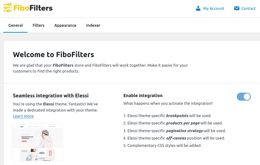 FiboFilters: integration with Elessi theme