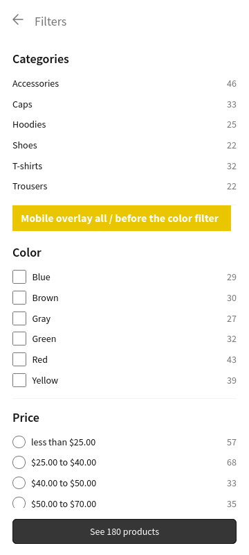 FiboFilters: display extra HTML in the mobile overlay