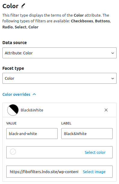 FiboFilters: override color swatch with image