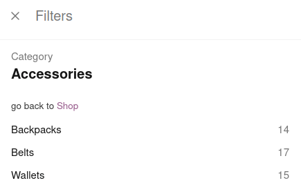 FiboFilters: default category header