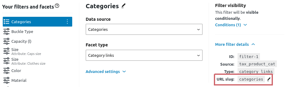 FiboFilters: filter URL slug