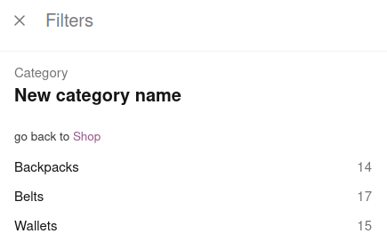 FiboFilters: category header changes