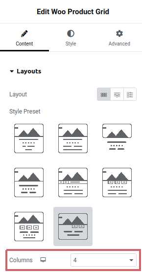 Woo Product Grid: products per row