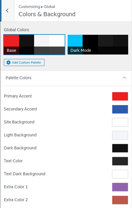 Set Neve's color palette