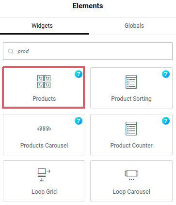 The7 Elementor Products widget