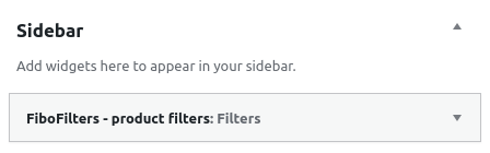 Add FiboFilters widget to Uncode sidebar