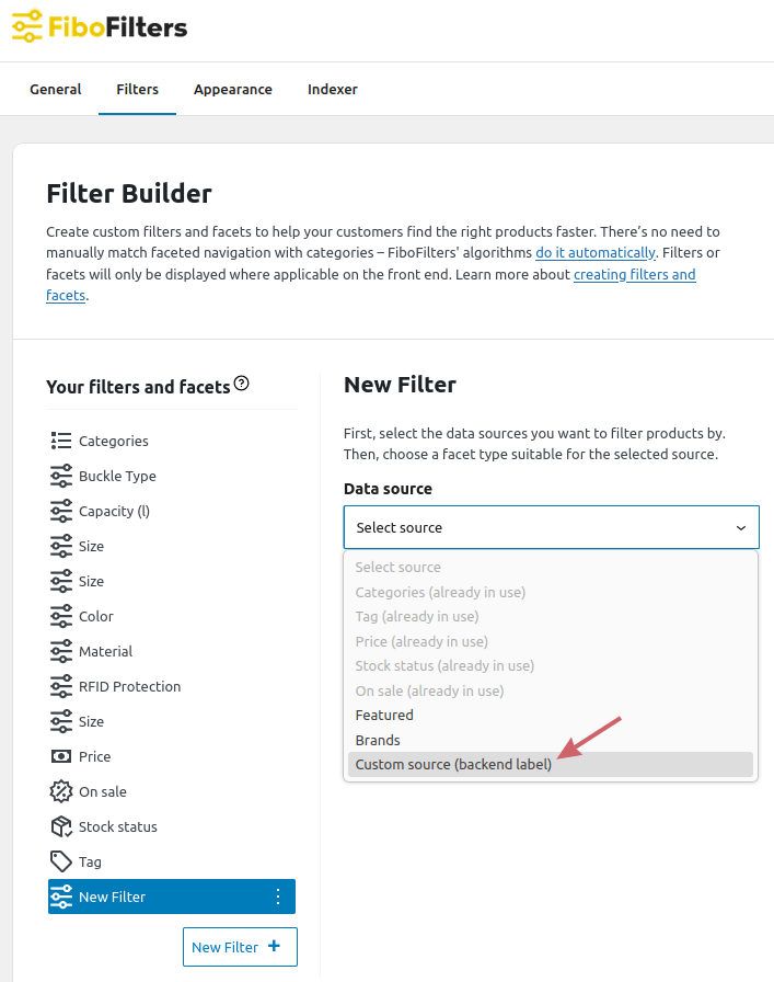 FiboFilters: create a filter from a computed data source