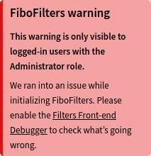 FiboFilters front-end warning