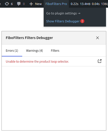 FiboFilters debugger: no product loop detected