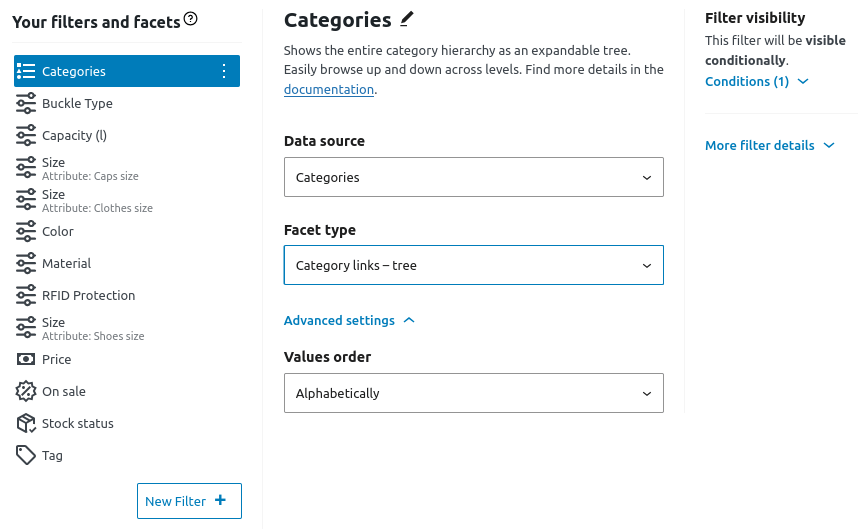 FiboFilters: set category filter to links tree