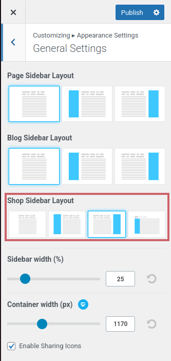 Enable shop sidebar in Hestia theme