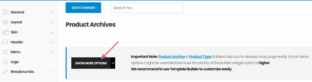 Porto: show more options