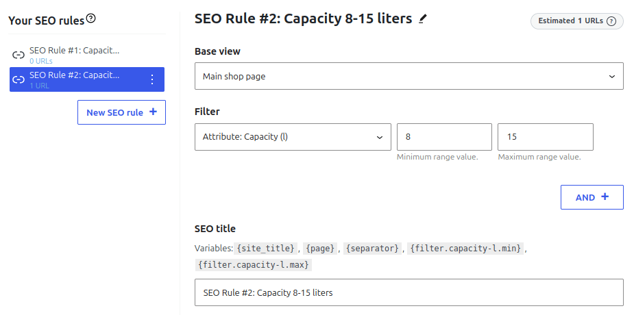 FiboFilters: an SEO rule for range filter with min and max defined